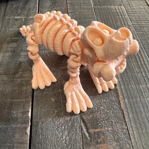 Flexy 3D Print Skeleton Dog With Bone